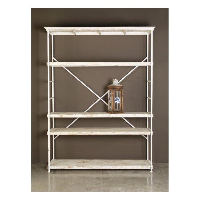 SCAFFALE FERRO LEGNO SBIANCATO 153X47 H210